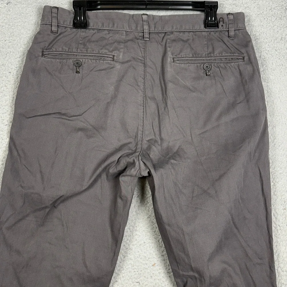 John Varvatos USA Pants Mens 33 Charcoal Grey Corduroy Chino Flat Front Straight